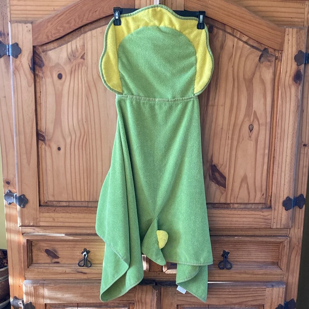 Boys Circo green triceratops dinosaur hooded towel